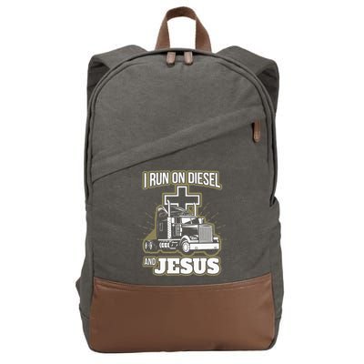 Jesus Truck Driver Christian Trucker Cotton Canvas Backpack