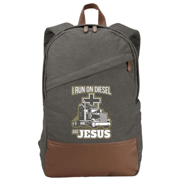 Jesus Truck Driver Christian Trucker Cotton Canvas Backpack