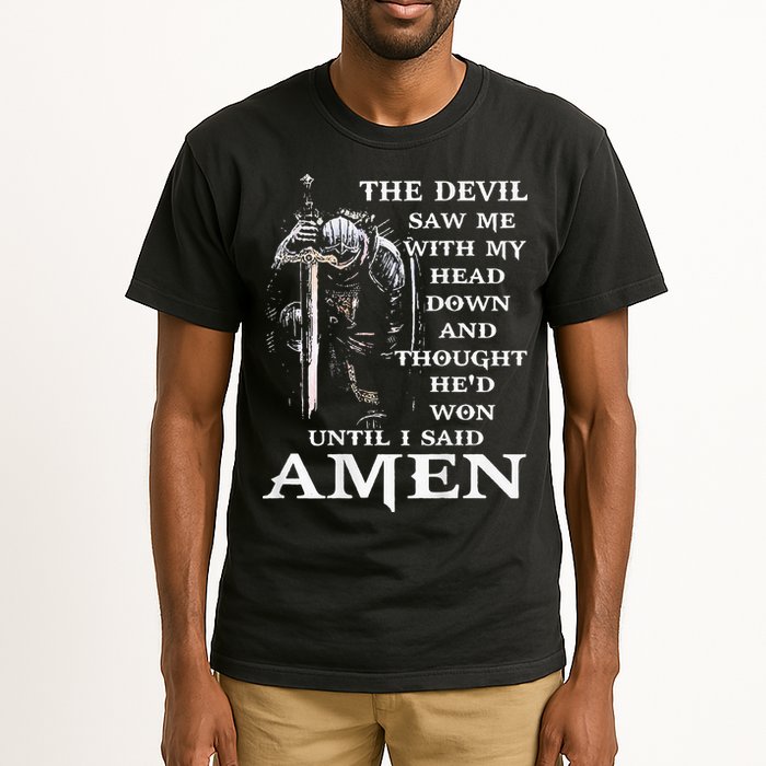 Jesus The Devil Saw Me With My Head Down (on back) Tall T-Shirt