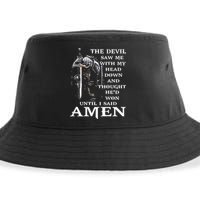 Jesus The Devil Saw Me With My Head Down (on back) Sustainable Bucket Hat