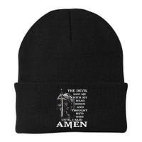 Jesus The Devil Saw Me With My Head Down (on back) Beanie