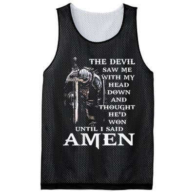 Jesus The Devil Saw Me With My Head Down (on back) Mesh Reversible Basketball Jersey Tank