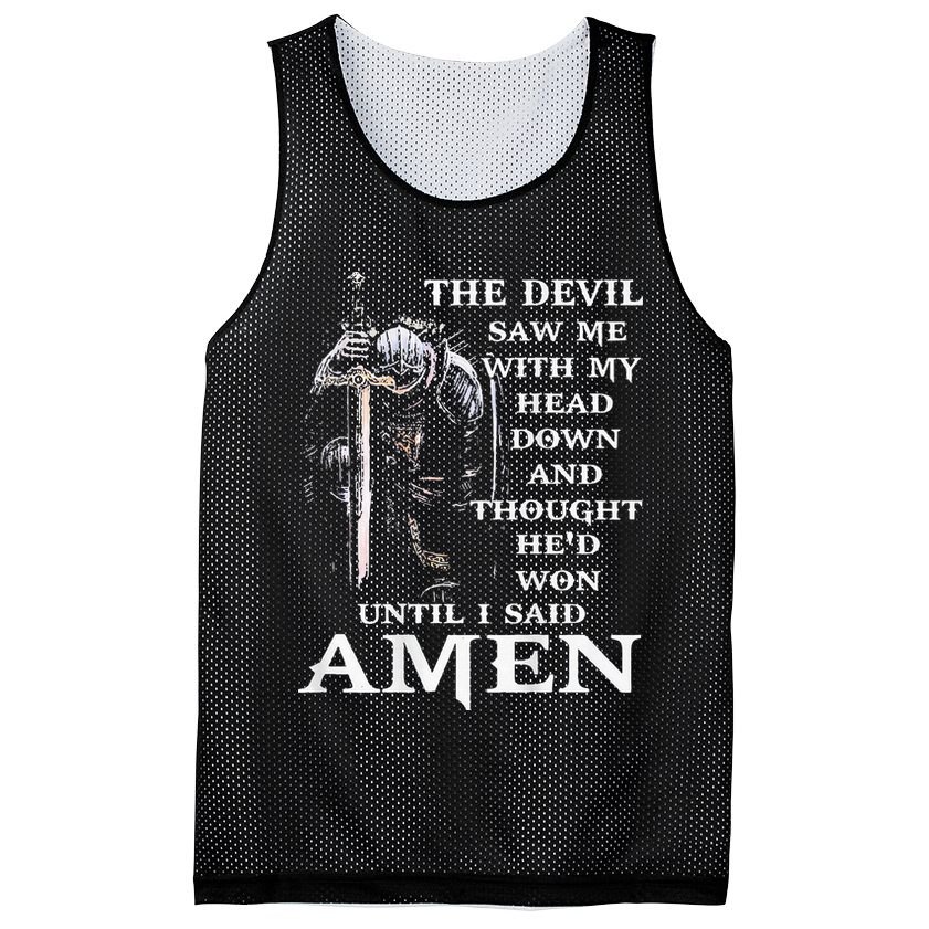Jesus The Devil Saw Me With My Head Down (on back) Mesh Reversible Basketball Jersey Tank
