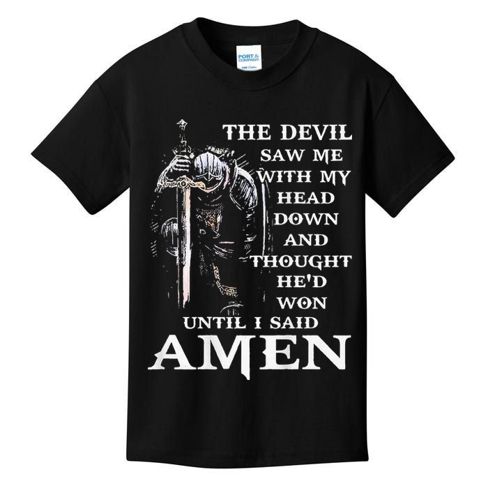 Jesus The Devil Saw Me With My Head Down (on back) Kids T-Shirt