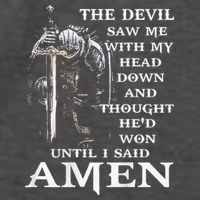 Jesus The Devil Saw Me With My Head Down (on back) Vector Backpack