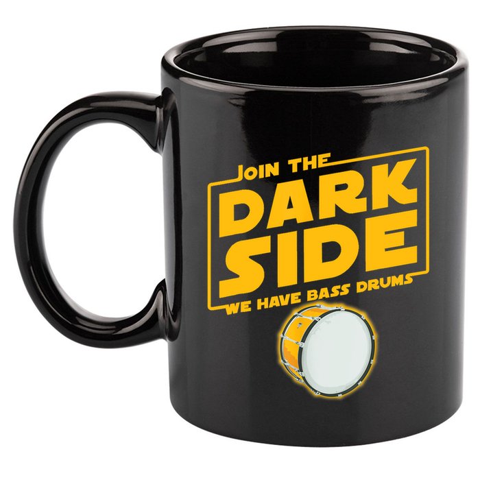 Join The Dark Side Bass Drum Player 11oz C Handle Ceramic Mug