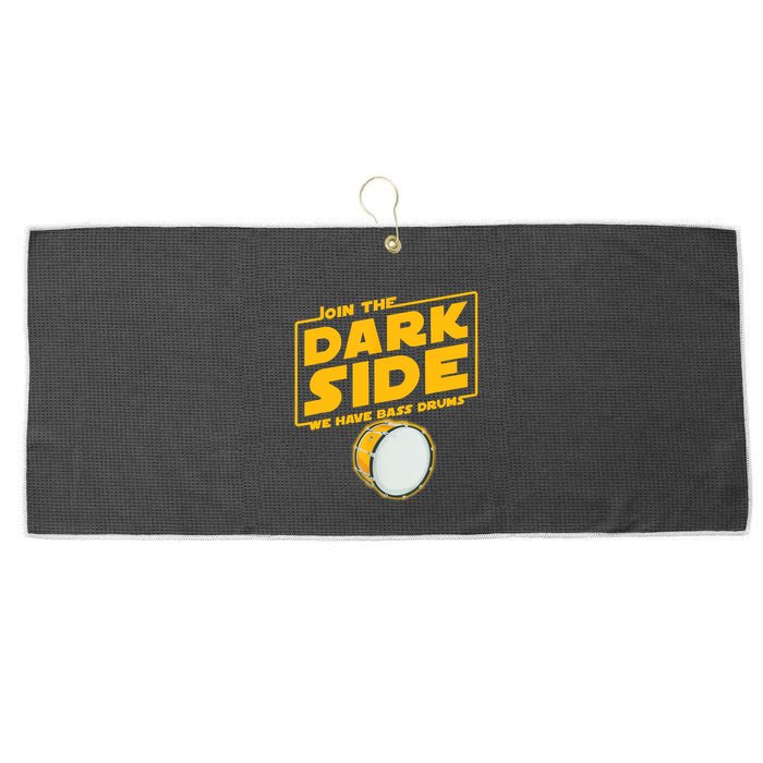 Join The Dark Side Bass Drum Player Large Microfiber Waffle Golf Towel
