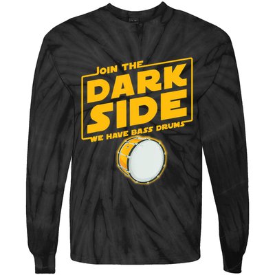 Join The Dark Side Bass Drum Player Tie-Dye Long Sleeve Shirt