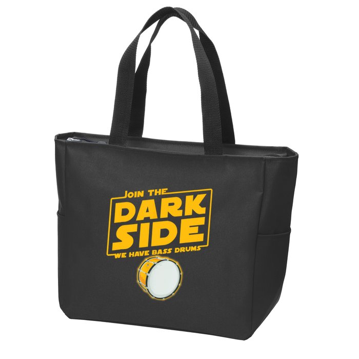Join The Dark Side Bass Drum Player Zip Tote Bag
