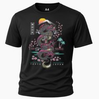 Japanese Tokyo Dragon Asian Inspired Retro 80’S Style Cooling Performance Crew T-Shirt