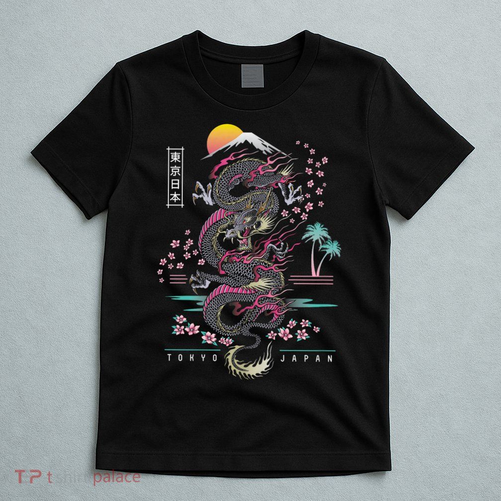 Japanese Tokyo Dragon Asian Inspired Retro 80’S Style T-Shirt