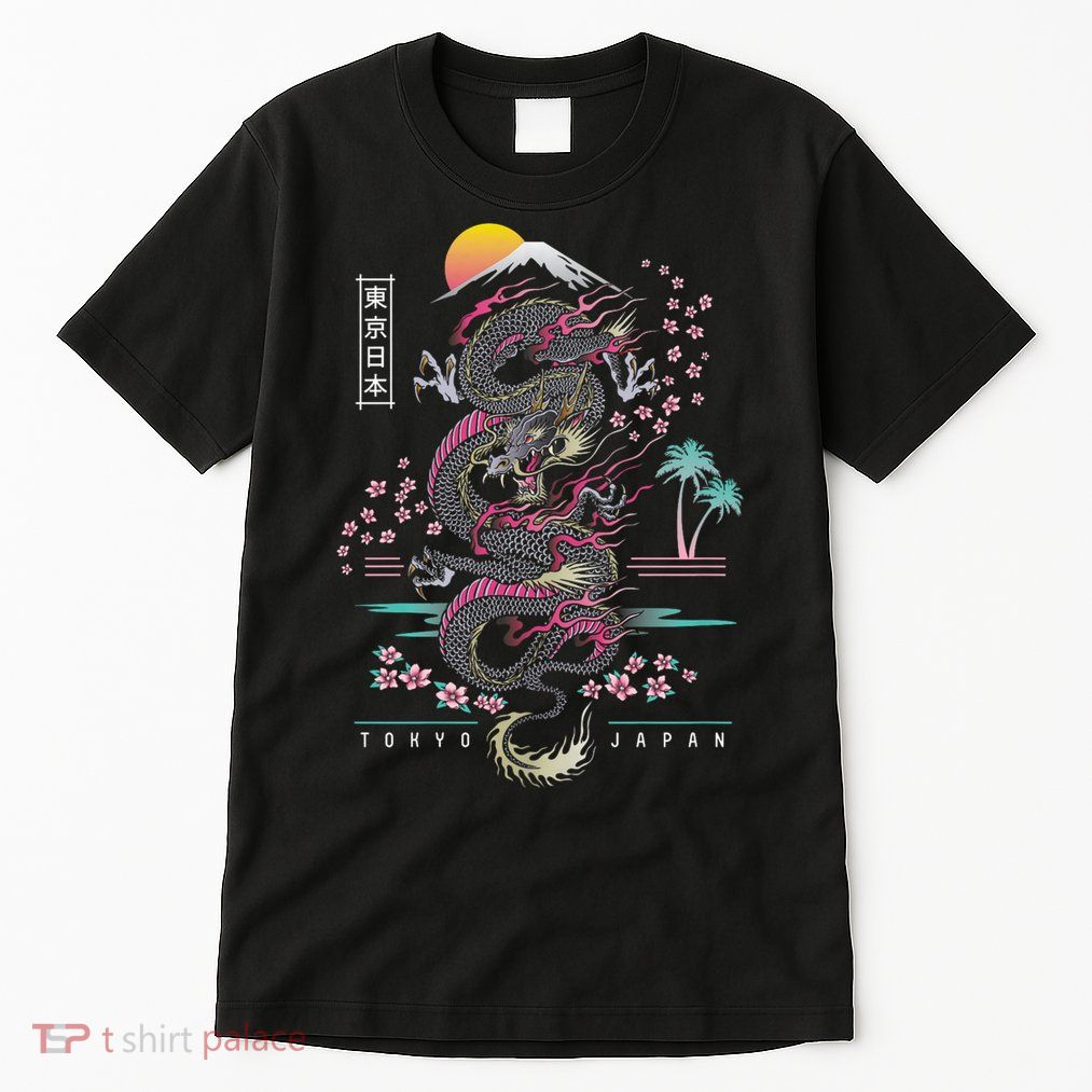 Japanese Tokyo Dragon Asian Inspired Retro 80’S Style Tall T-Shirt