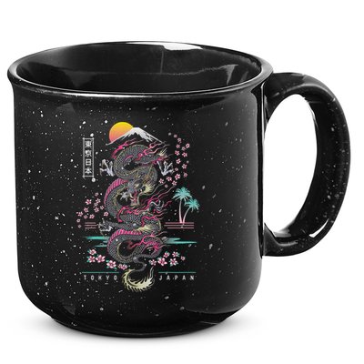 Japanese Tokyo Dragon Asian Inspired Retro 80’S Style 15oz Campfire Ceramic Mug