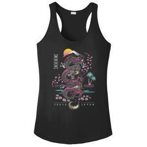 Japanese Tokyo Dragon Asian Inspired Retro 80’S Style Ladies PosiCharge Competitor Racerback Tank