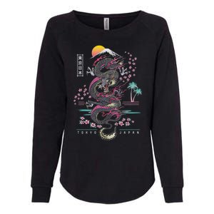 Japanese Tokyo Dragon Asian Inspired Retro 80’S Style Womens California Wash Sweatshirt