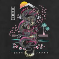 Japanese Tokyo Dragon Asian Inspired Retro 80’S Style 25L Jumbo Tote