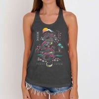 Japanese Tokyo Dragon Asian Inspired Retro 80’S Style Women's Knotted Racerback Tank