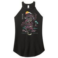 Japanese Tokyo Dragon Asian Inspired Retro 80’S Style Women's Perfect Tri Rocker Tank