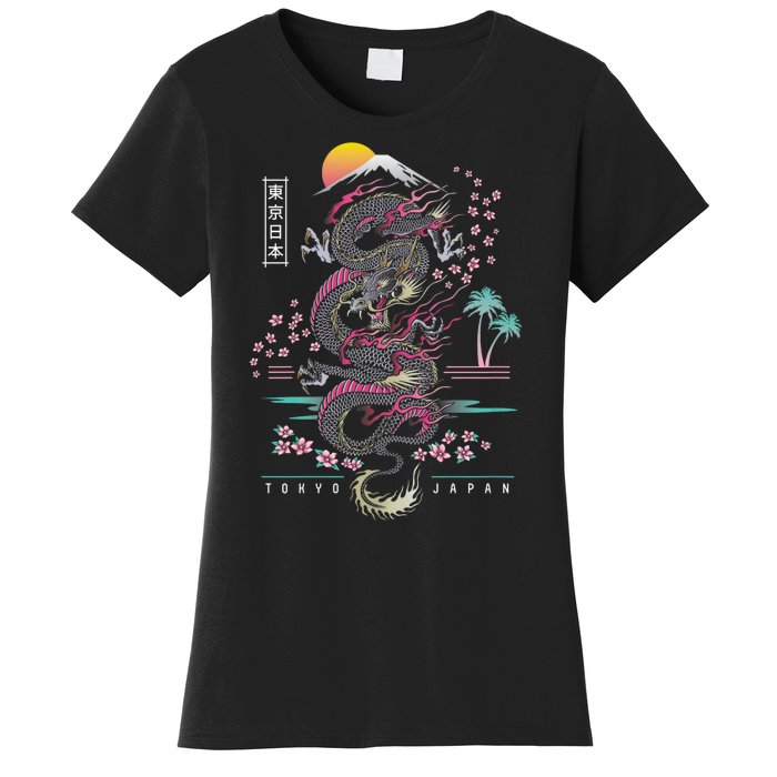 Japanese Tokyo Dragon Asian Inspired Retro 80’S Style Women's T-Shirt