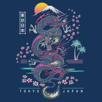 Japanese Tokyo Dragon Asian Inspired Retro 80’S Style Infant Baby Jersey Bodysuit
