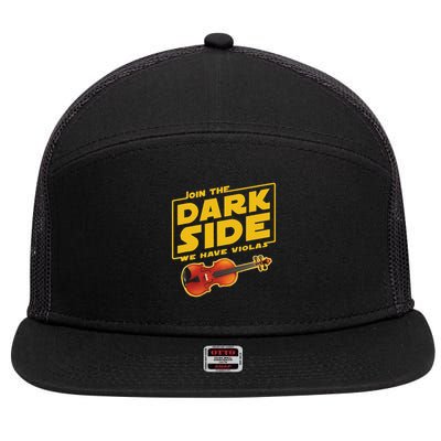Join The Dark Side Viola Player 7 Panel Mesh Trucker Snapback Hat