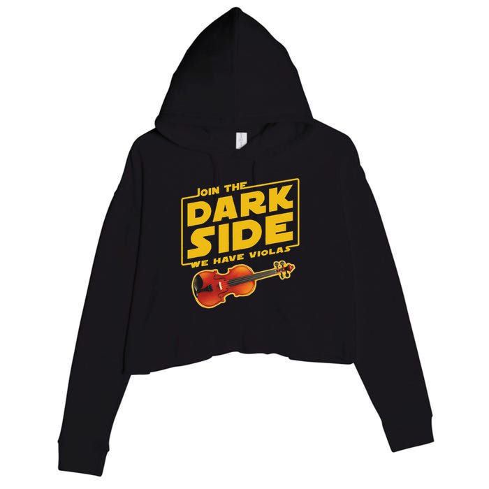 Join The Dark Side Viola Player Crop Fleece Hoodie