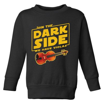 Join The Dark Side Viola Player Toddler Sweatshirt
