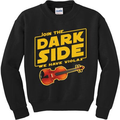 Join The Dark Side Viola Player Kids Sweatshirt