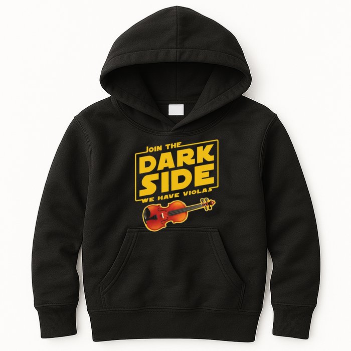 Join The Dark Side Viola Player Kids Hoodie