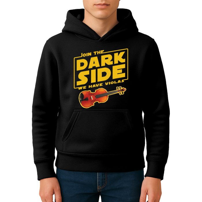 Join The Dark Side Viola Player Kids Hoodie