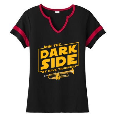 Join The Dark Side Trumpet Player Ladies Halftime Notch Neck Tee