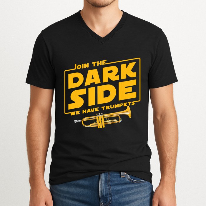 Join The Dark Side Trumpet Player V-Neck T-Shirt
