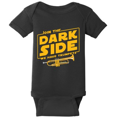 Join The Dark Side Trumpet Player Baby Bodysuit
