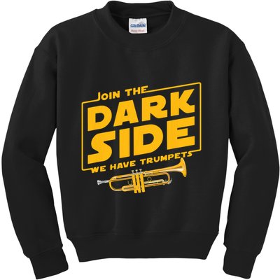 Join The Dark Side Trumpet Player Kids Sweatshirt