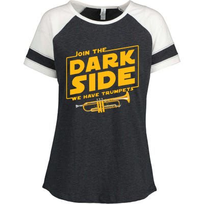 Join The Dark Side Trumpet Player Enza Ladies Jersey Colorblock Tee