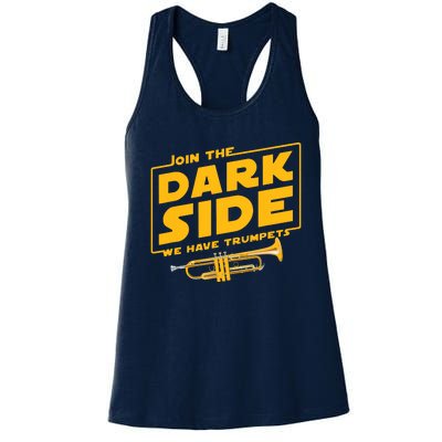 Join The Dark Side Trumpet Player Women's Racerback Tank