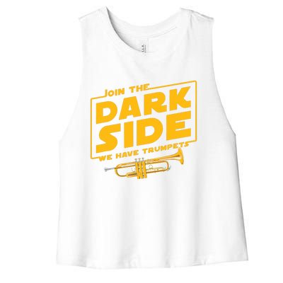 Join The Dark Side Trumpet Player Women's Racerback Cropped Tank