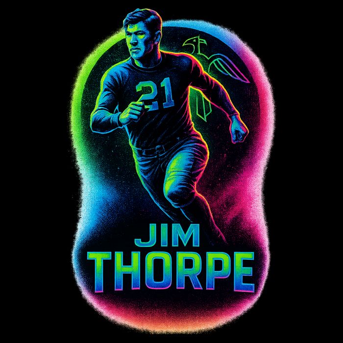 Jim Thorpe Epic Neon Pose Long Sleeve Shirt