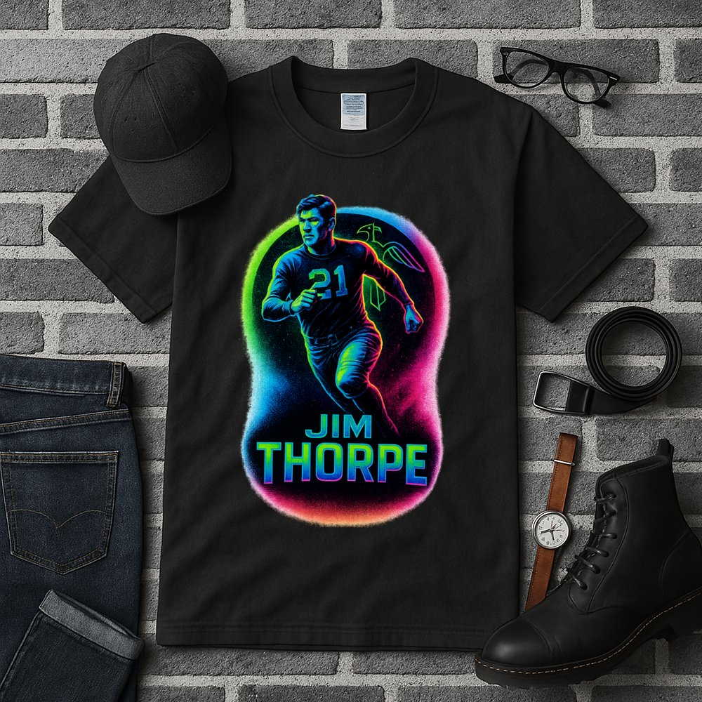 Jim Thorpe Epic Neon Pose Tall T-Shirt