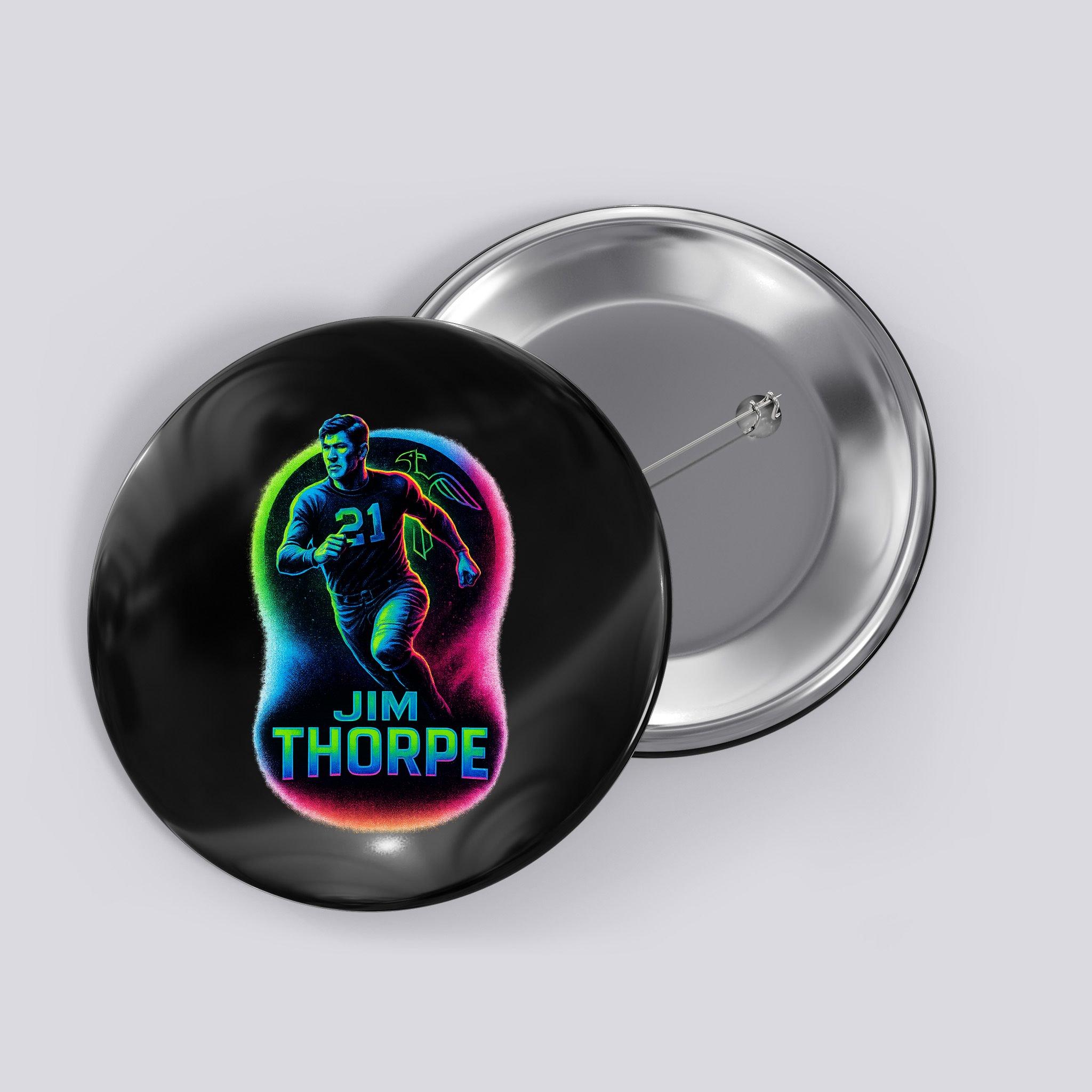 Jim Thorpe Epic Neon Pose Button