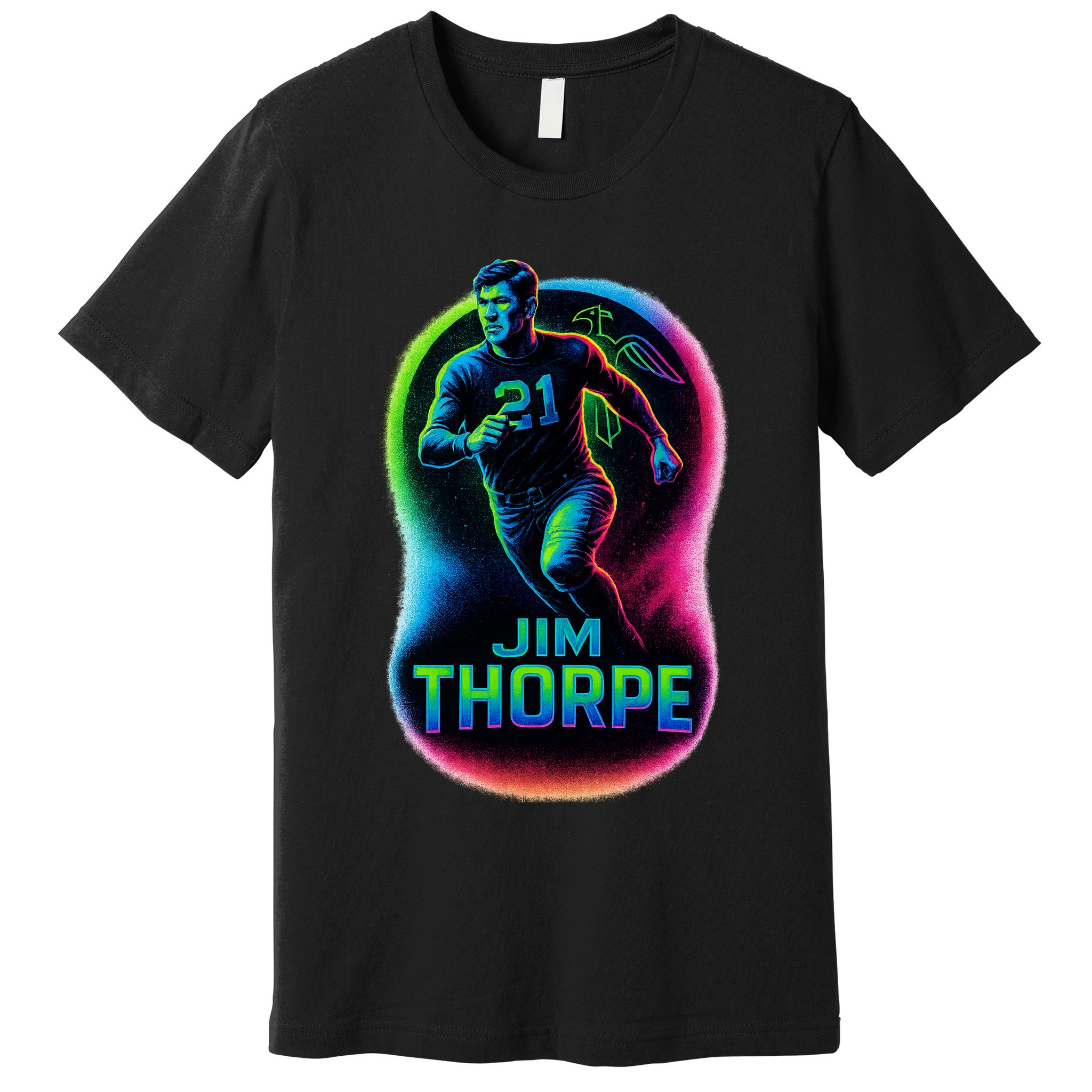 Jim Thorpe Epic Neon Pose Premium T-Shirt
