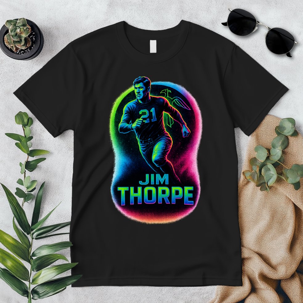 Jim Thorpe Epic Neon Pose Premium T-Shirt