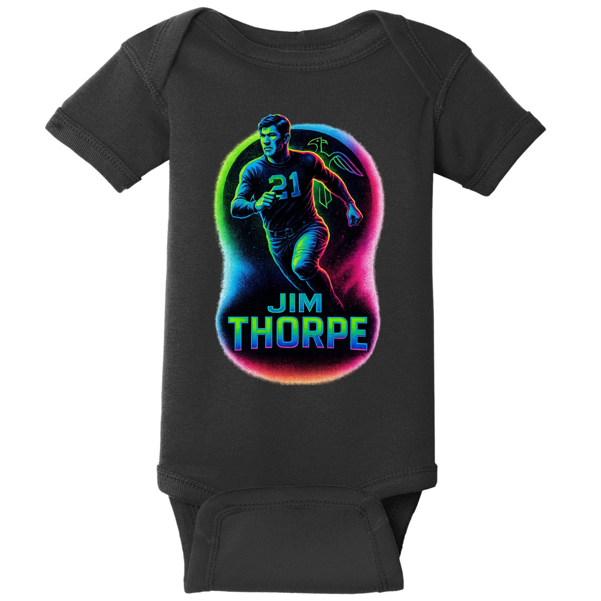 Jim Thorpe Epic Neon Pose Baby Bodysuit