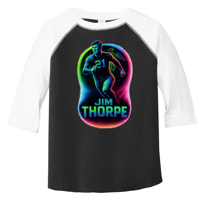 Jim Thorpe Epic Neon Pose Toddler Fine Jersey T-Shirt