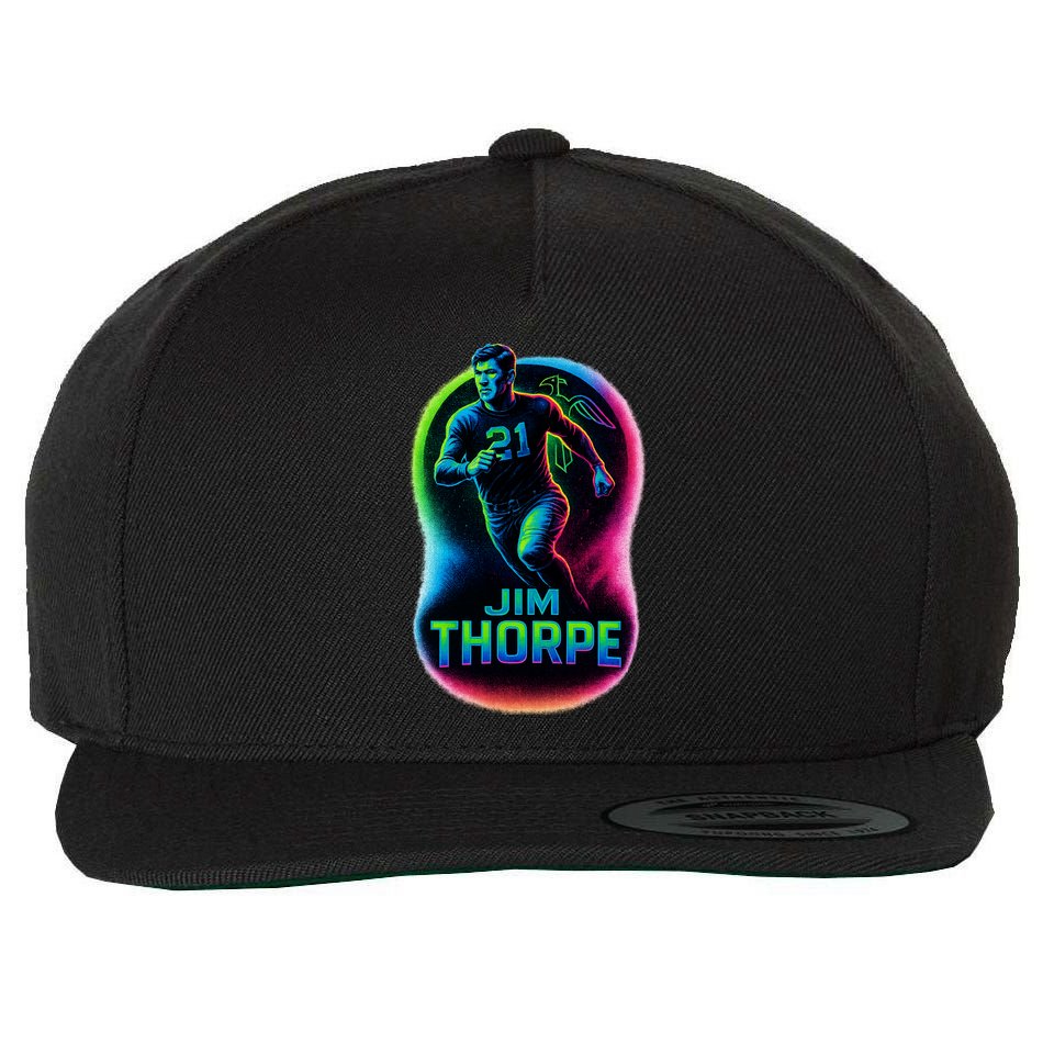 Jim Thorpe Epic Neon Pose Wool Snapback Cap