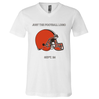 Just The Football Logo Sept 24 V-Neck T-Shirt