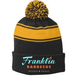 Jet Tila Franklin Barbecue Austin Texas Stripe Pom Pom Beanie