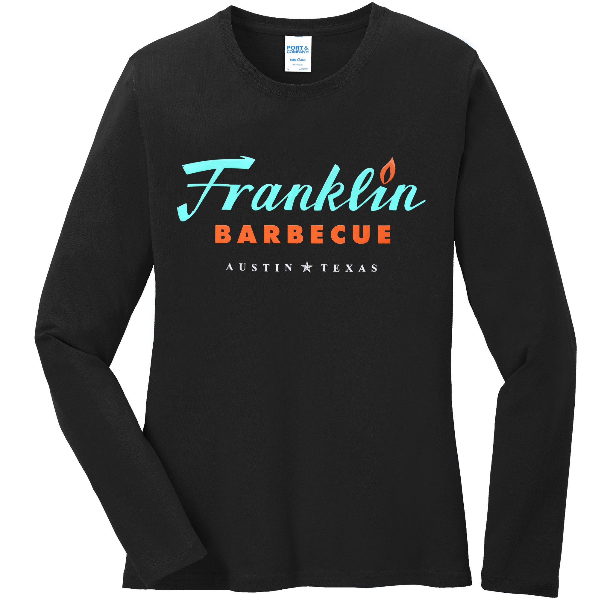 Jet Tila Franklin Barbecue Austin Texas Ladies Long Sleeve Shirt