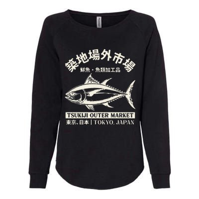 Japanense Tsukiji Fish Market Washed Tokyo Japan Womens California Wash Sweatshirt