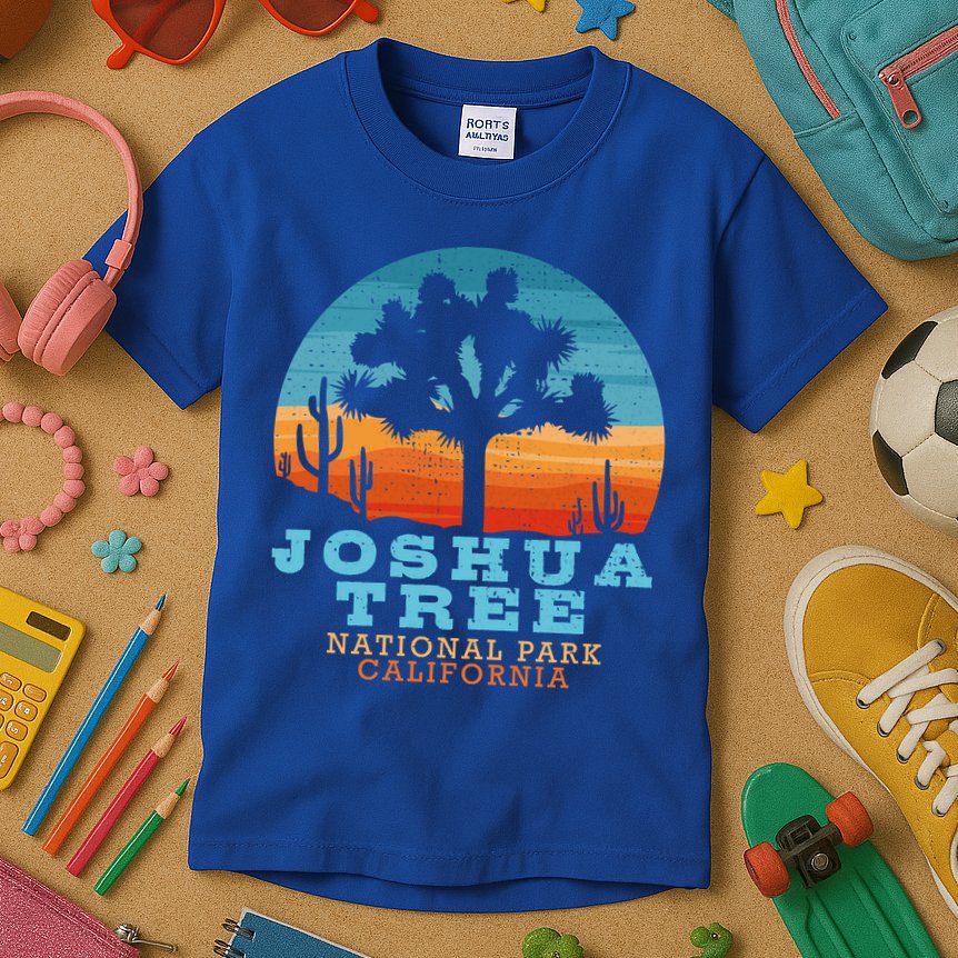 Joshua Tree Funny Gift Desert Palm Outdoor Camping Cactus Springs Cool Gift Kids T-Shirt